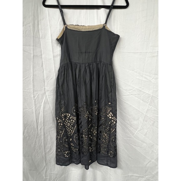 Sleeveless Dress Eyelet Detail Ruffle Trim Casual Summer Dress - Picture 3 of 6